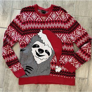 Alex Stevens Holiday Christmas Sweater Santa Sloth Mens XL